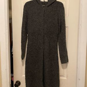 Helium gray hooded sweater coat